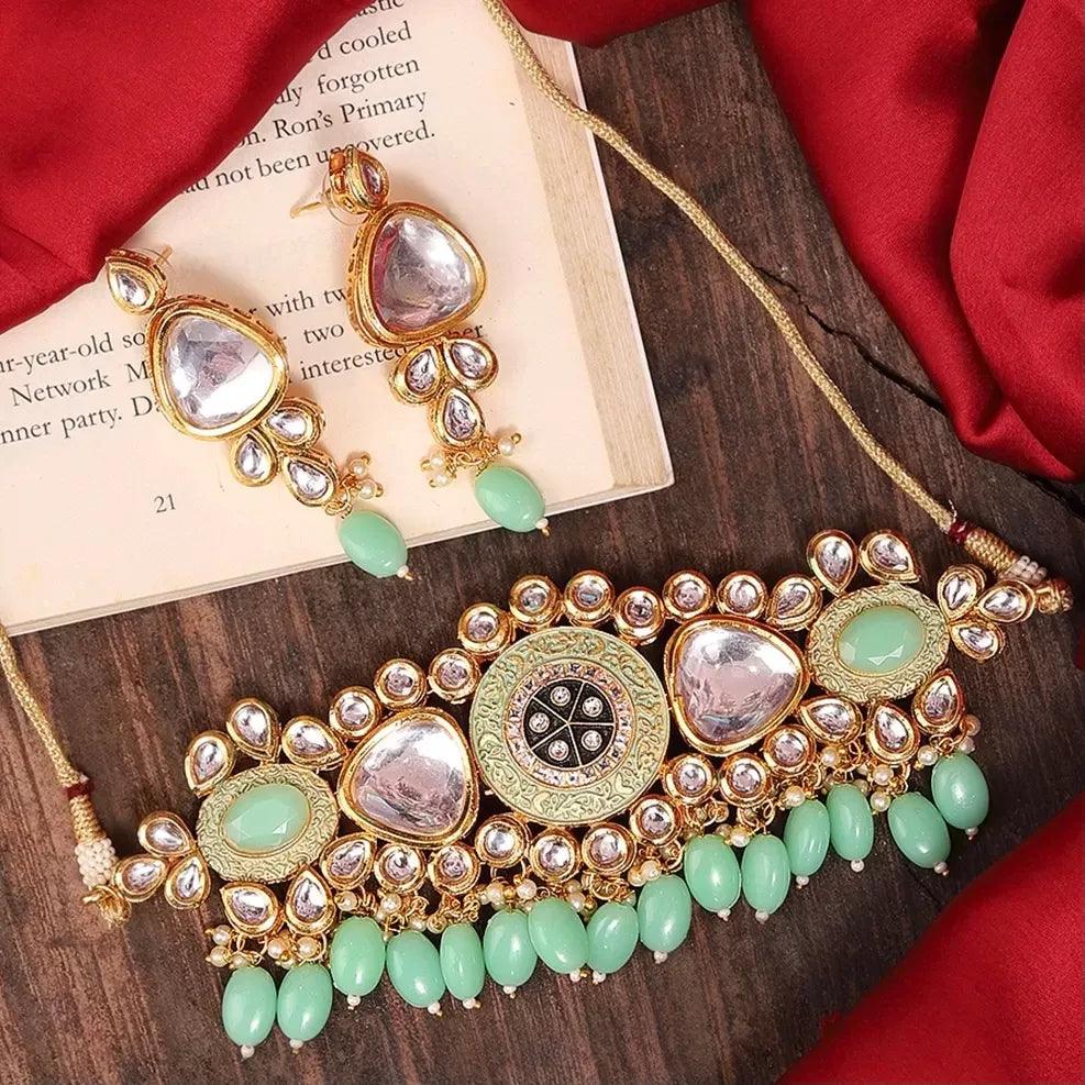 Mint Green Avneet Royal Choker