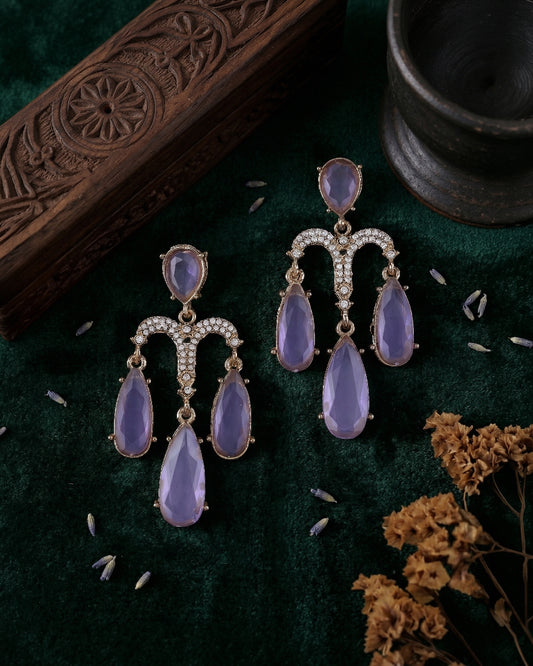 Lilac Ishika Designer Zircone Earring
