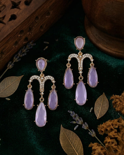 Lilac Ishika Designer Zircone Earring