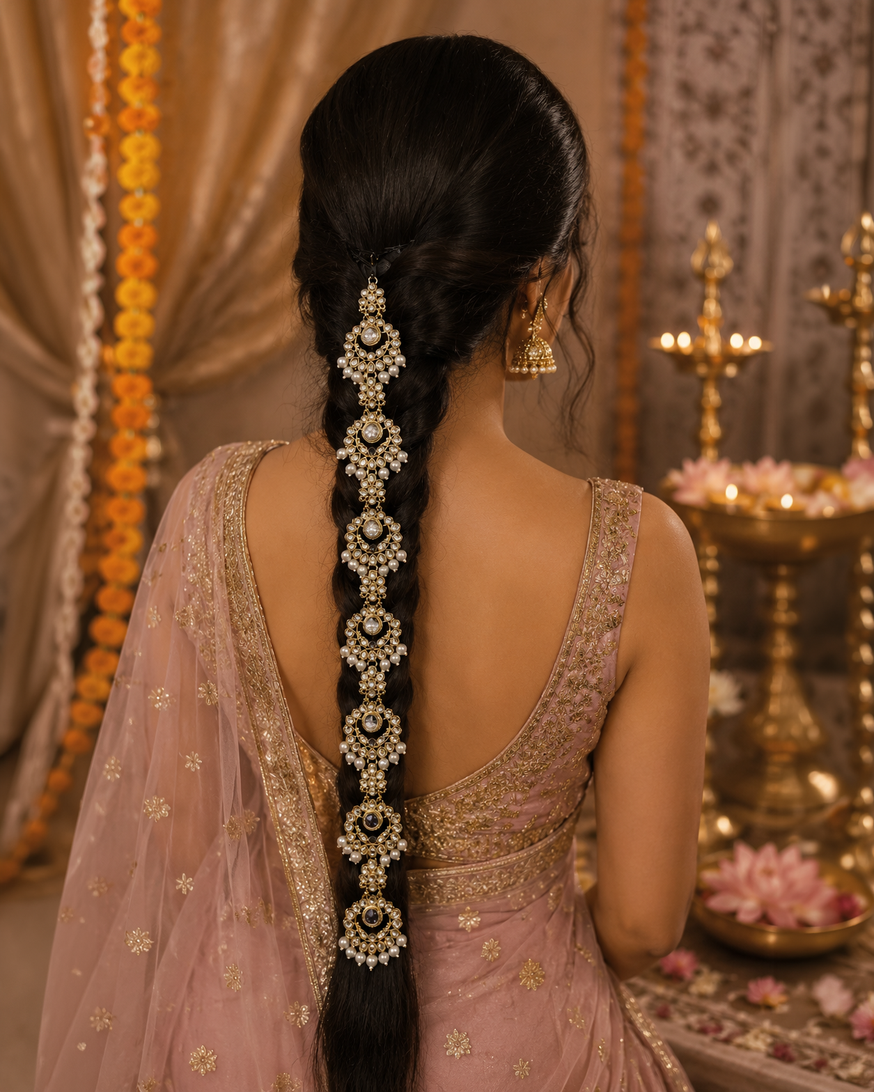 Pearl Hiranya Head Chain Bridal Jewellery