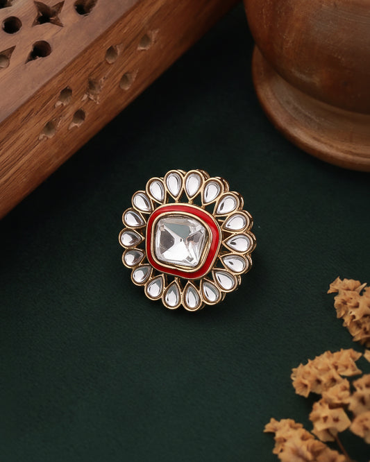 Red Lata Ethnic Ring