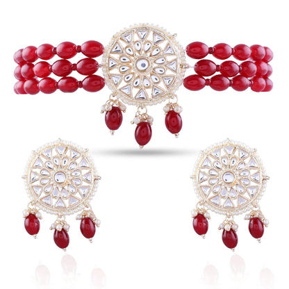 Maroon Arshi Choker Set