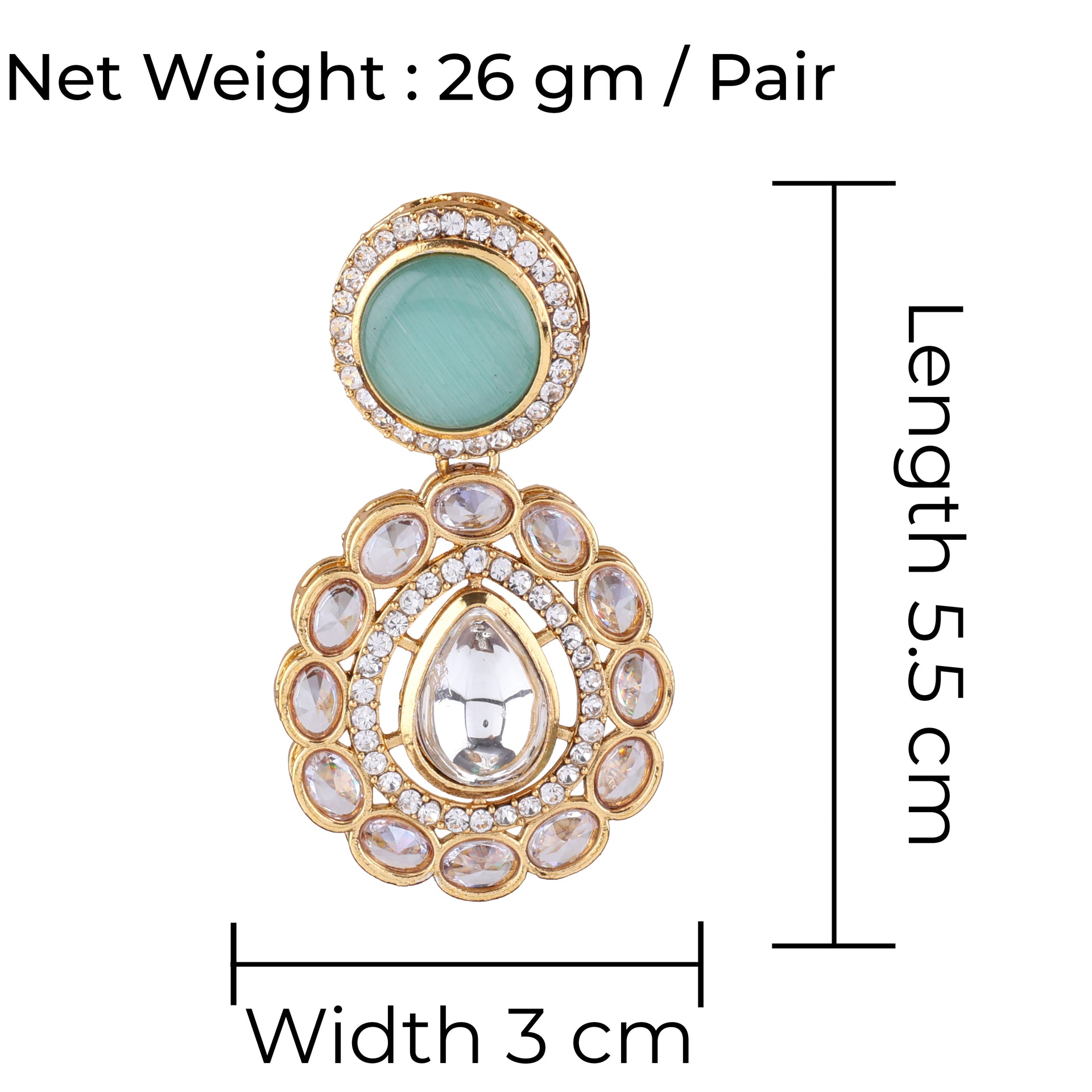 Mint Green Oshini Designer Earring