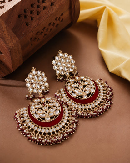 Maroon Khyati Chandbali