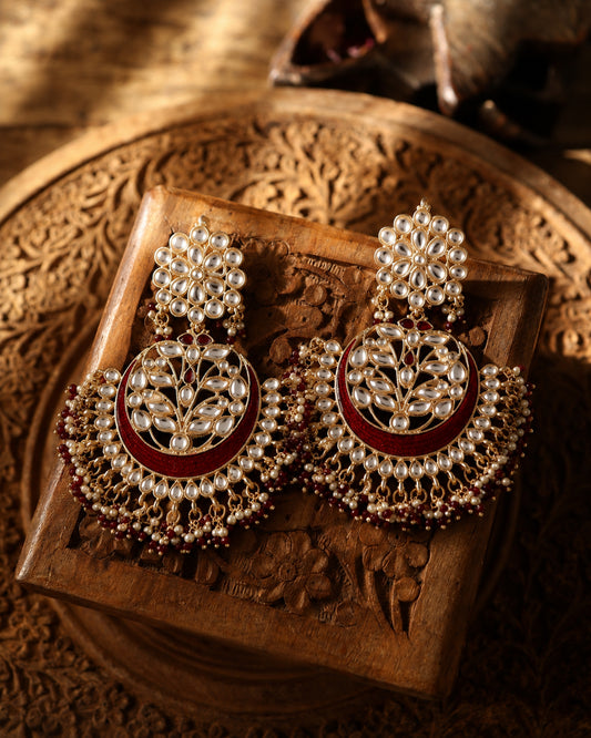 Maroon Khyati Chandbali