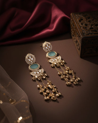 Blue Parv Kashmiri Look Ghunghru Earring