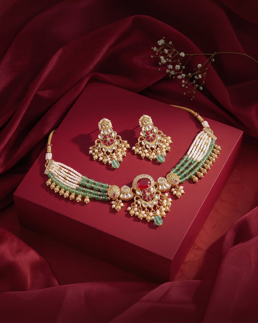 Naviksha Rajwada Necklace Set with Earring