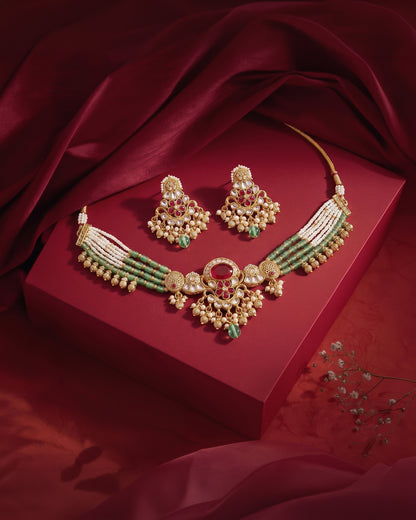 Naviksha Rajwada Necklace Set with Earring