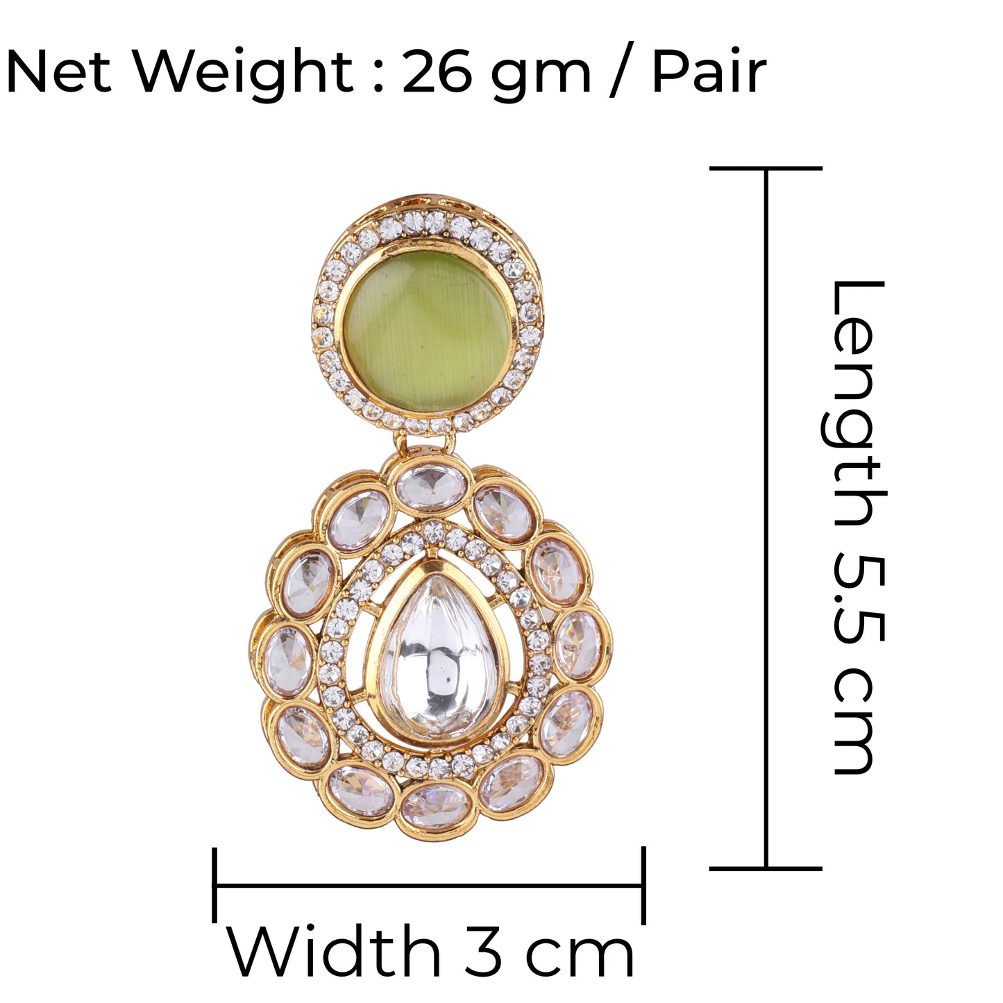 Olive Green Oshini Designer Earring