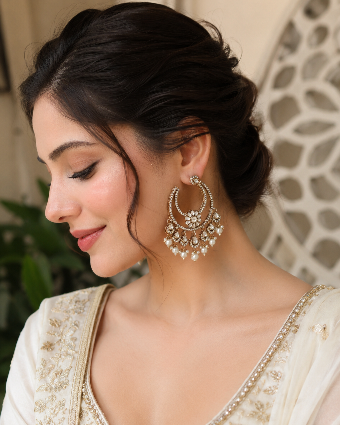 Pearl Adhavi Premium Designer Zircone Earring