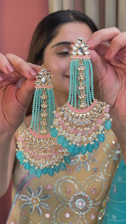 Pink Yellow Ishreet Chandbali