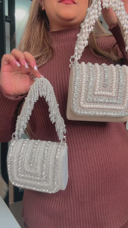 Diana Rhinestone Flap Clutch