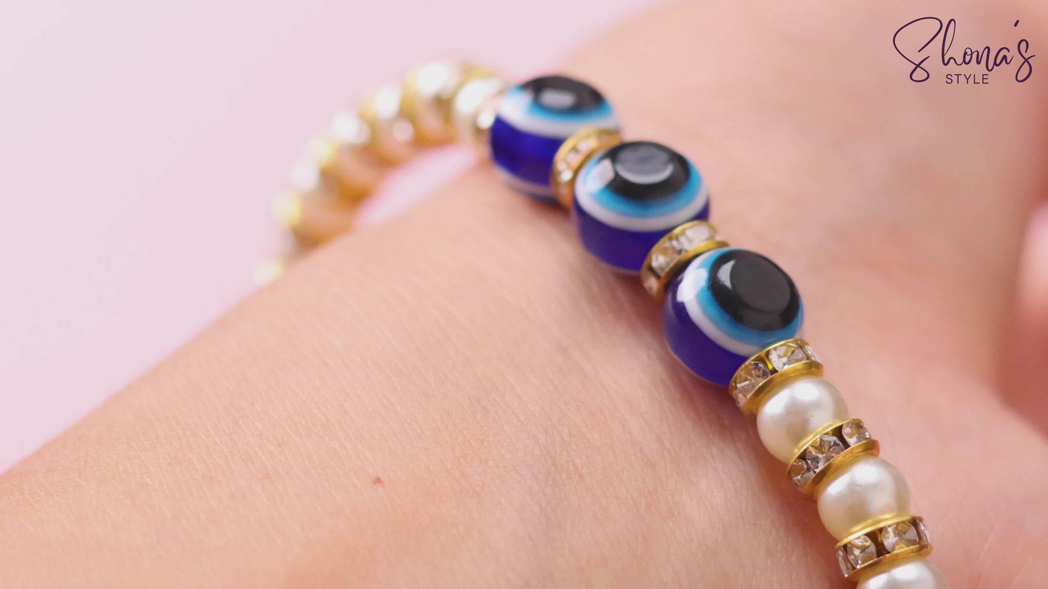 2.0 Evil Eye Pearl Bracelet