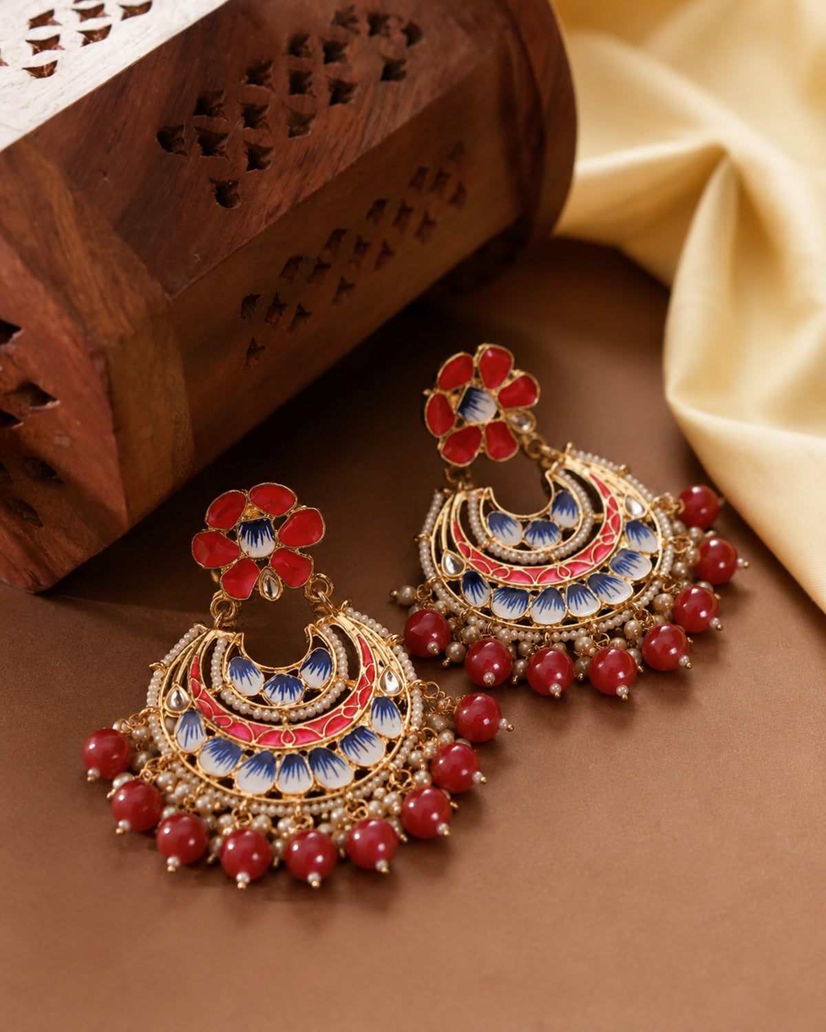 Dark Pink Aparna Chandbali