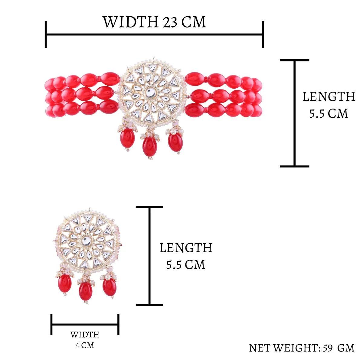 Red Arshi Choker Set