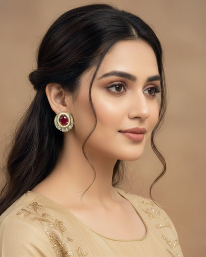 Ruby Niti Premium Stud Earring