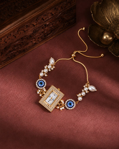 Zari Evil Eye Bracelet Wrist Watch