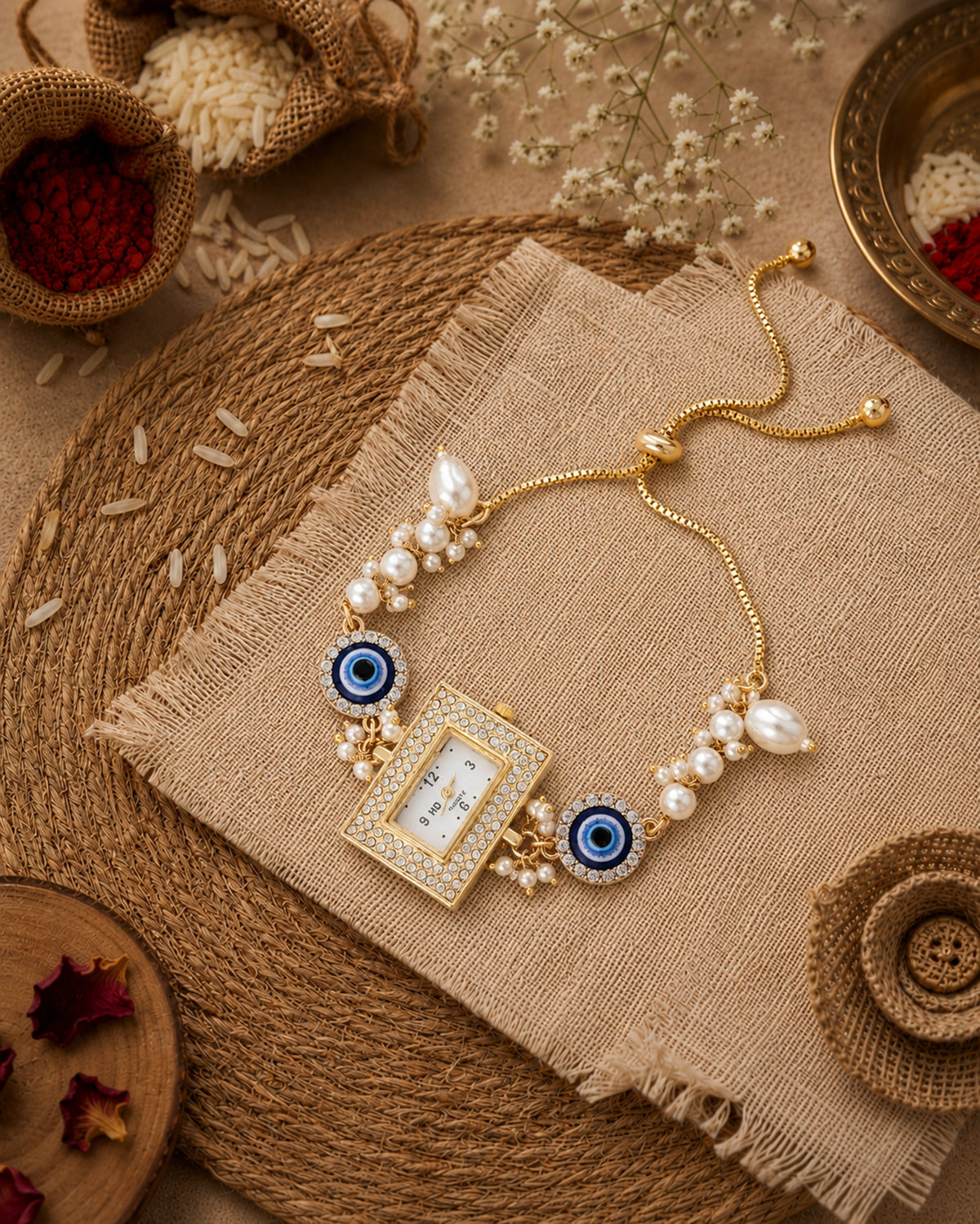 Zari Evil Eye Bracelet Wrist Watch