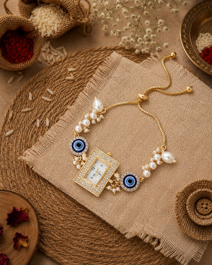 Zari Evil Eye Bracelet Wrist Watch