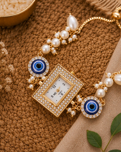Zari Evil Eye Bracelet Wrist Watch