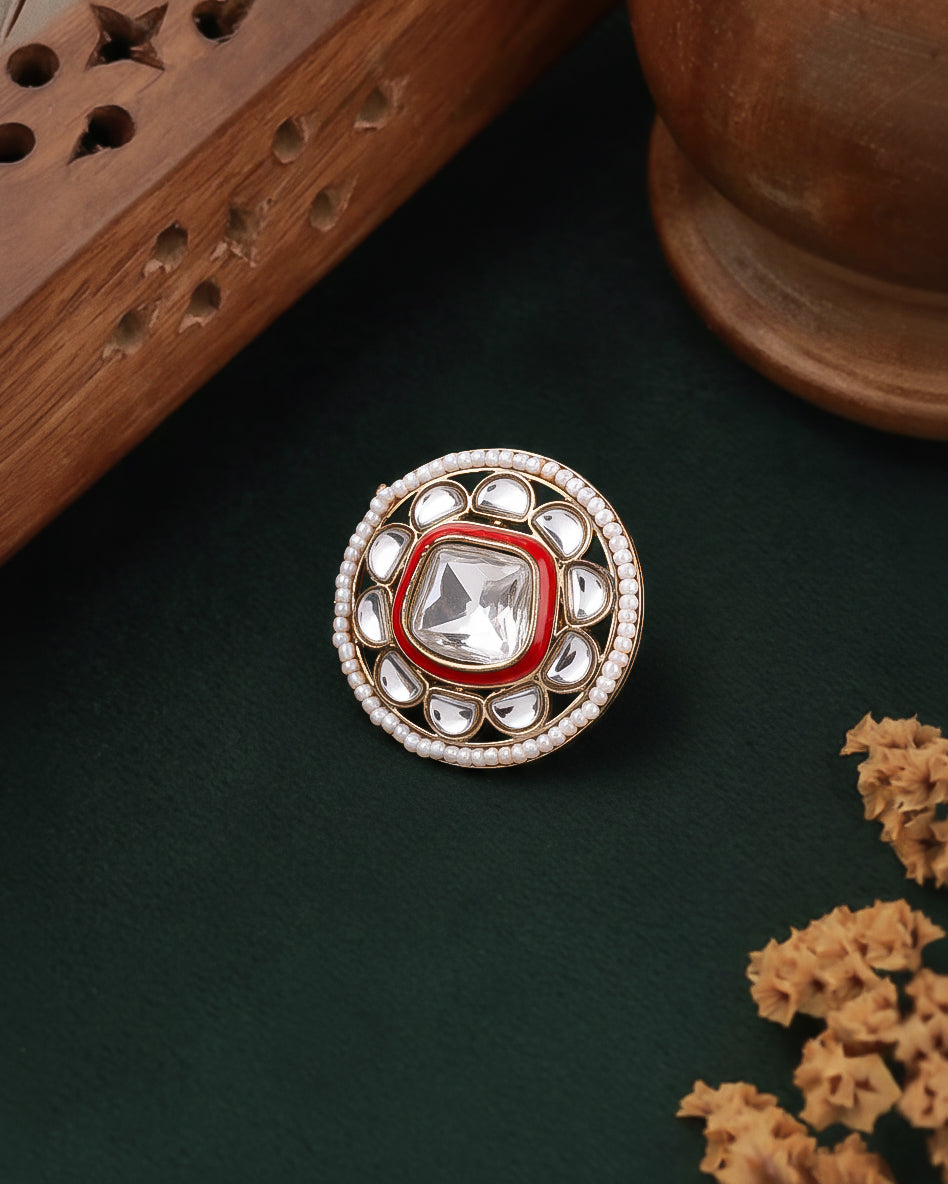 Red Ritu Ethnic Ring