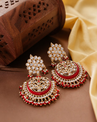 Red Khyati Chandbali