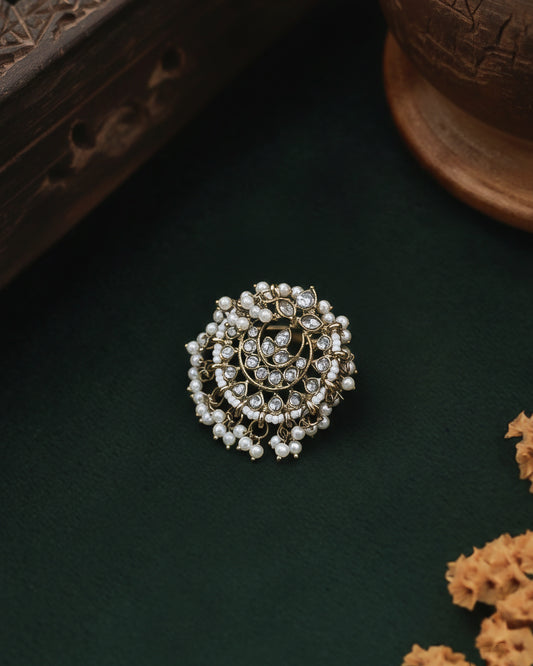 Surbhi Pearl Ethnic Ring - Copper