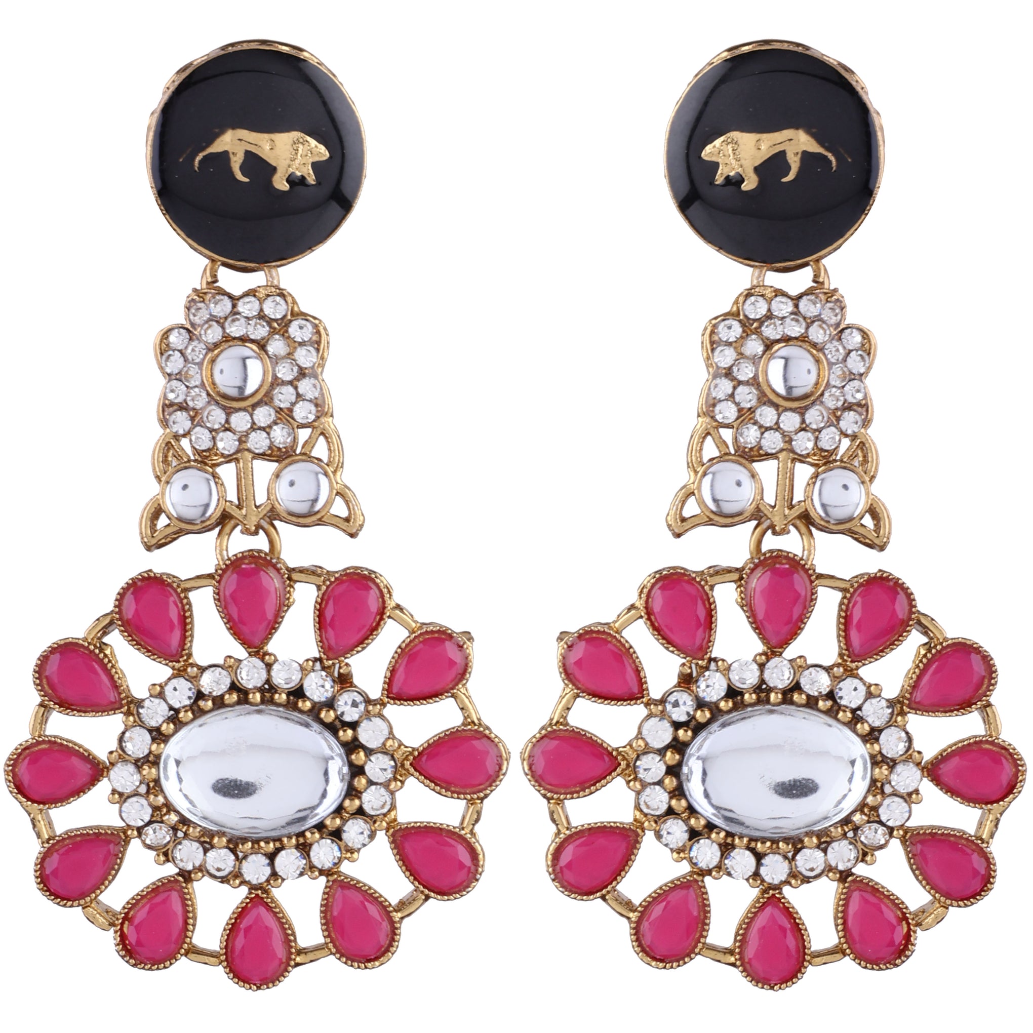 Pink Yashi Designer Earring