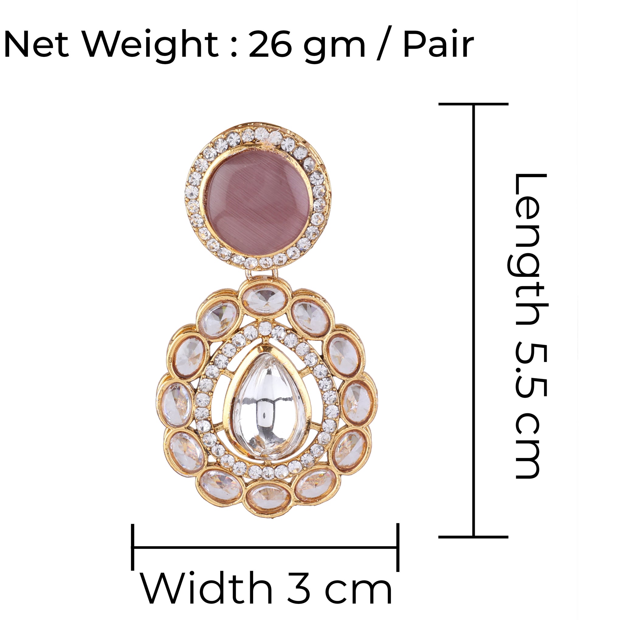 Wine Oshini Designer Earring