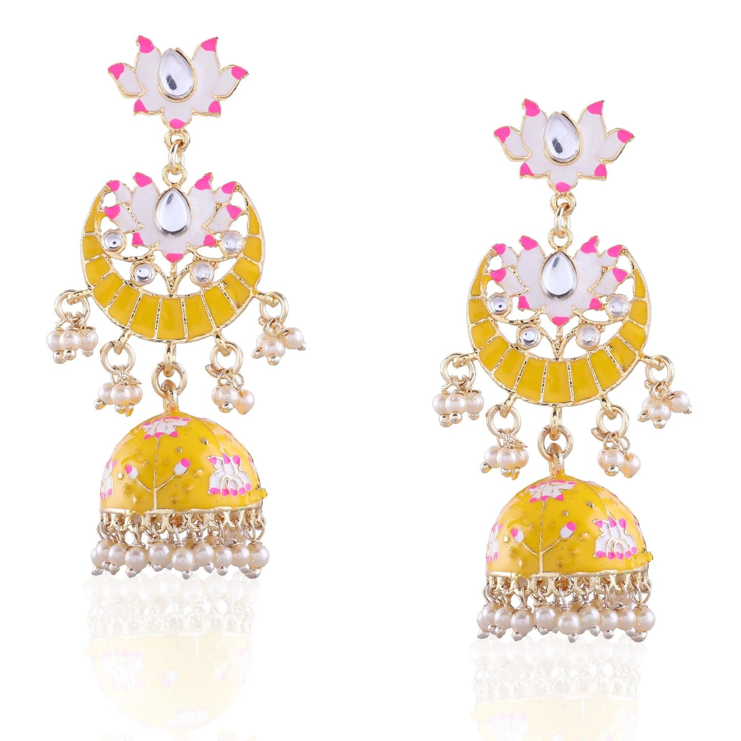 Yellow Long Moon Jhumka