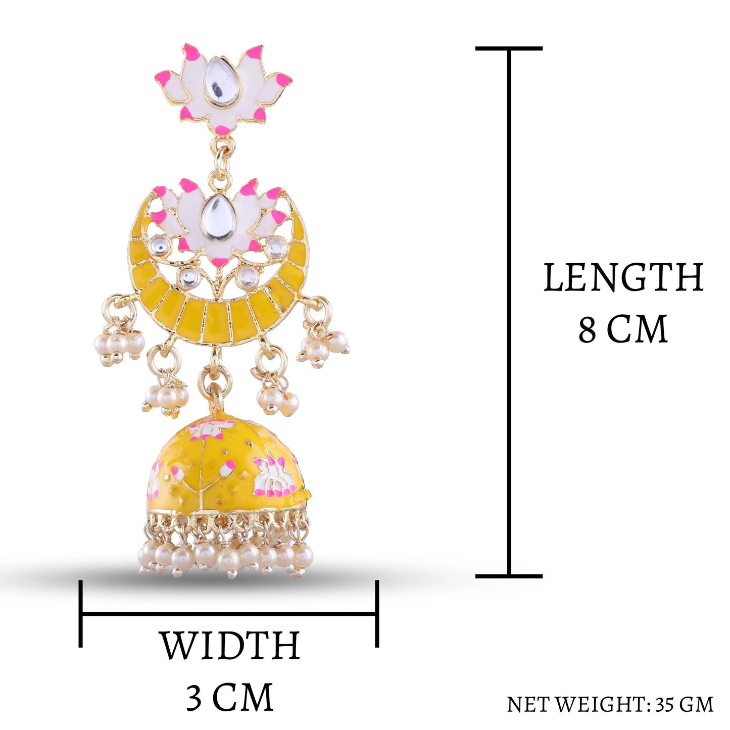 Yellow Long Moon Jhumka