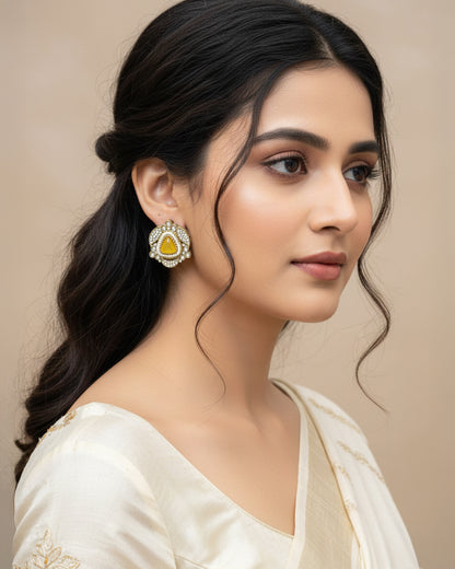 Yellow Ishveer Premium Stud Earring